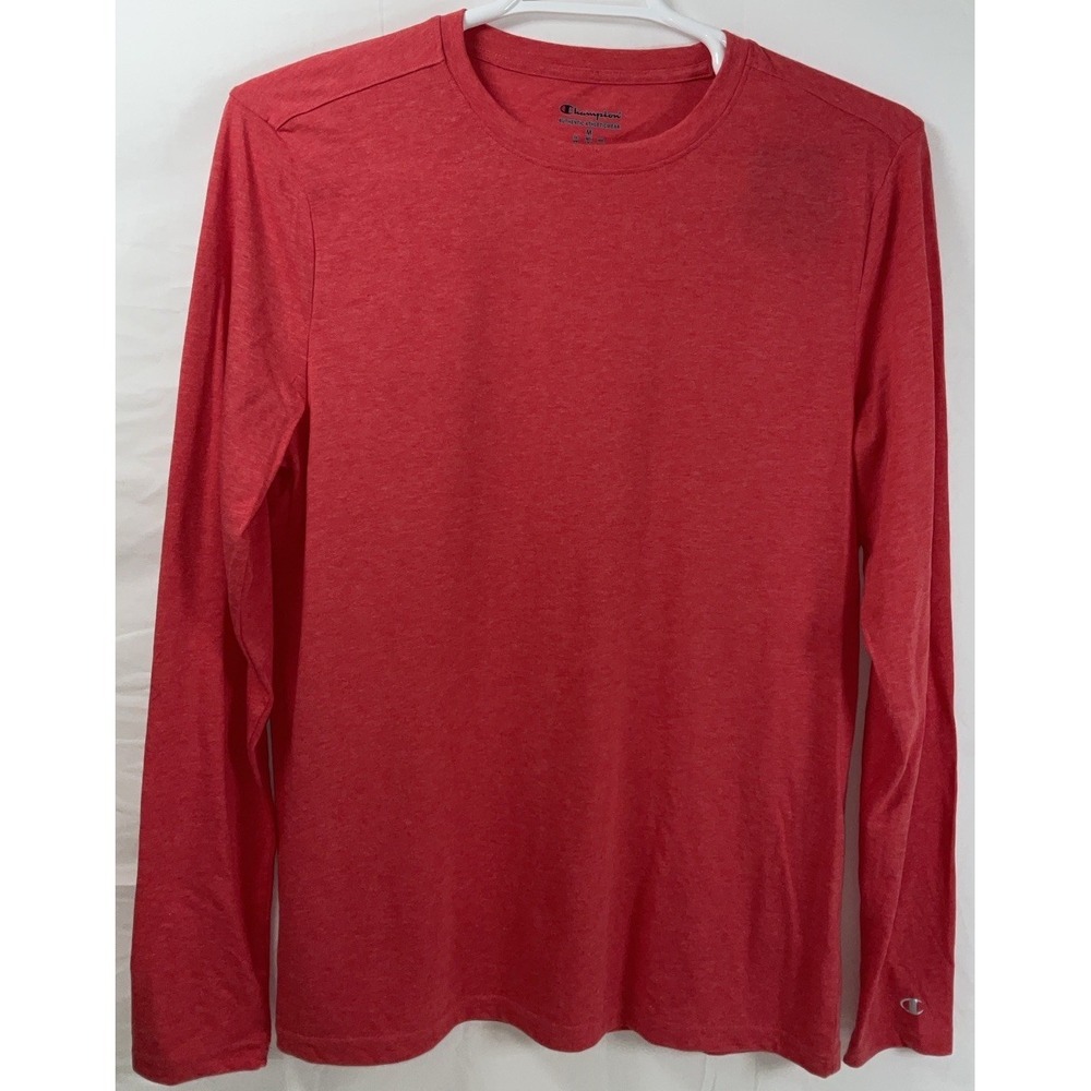 NWT Men's Champion Long‎ Sleeve Tee T-Shirt Red Heather - Medium